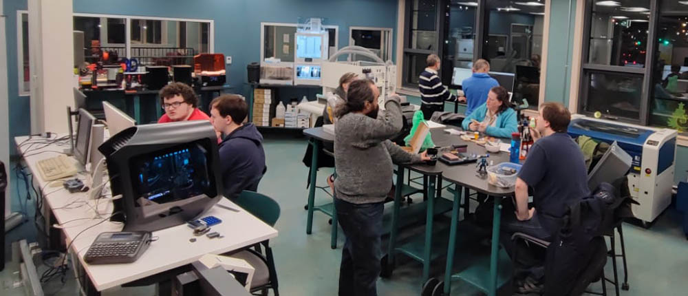 Maker Nights are an opportunity for the community to use the equipment in the makerspace for their projects and hobbies. Photo credit: Amna Chohan